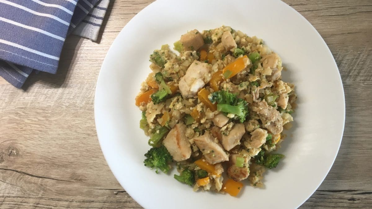 Stegt blomkålsris med kylling