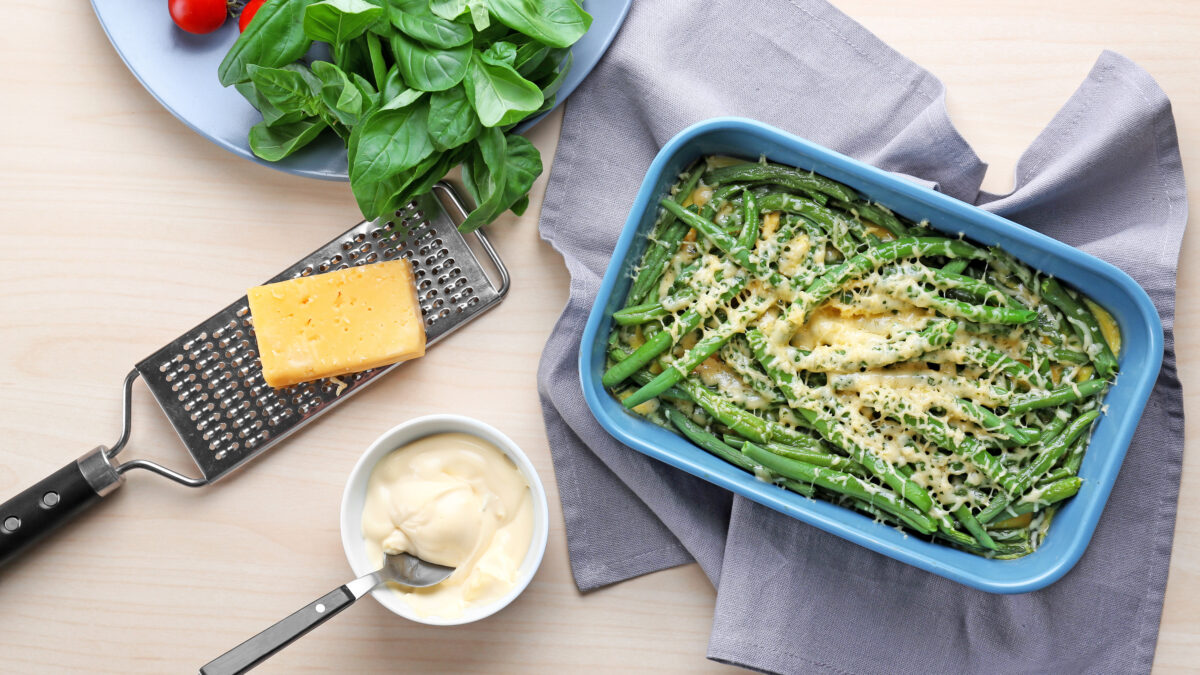 Bagte grønne bønner med parmesan