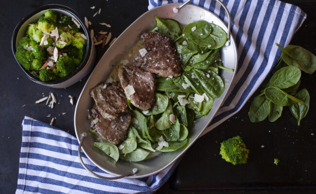 Lemon garlic thin steaks